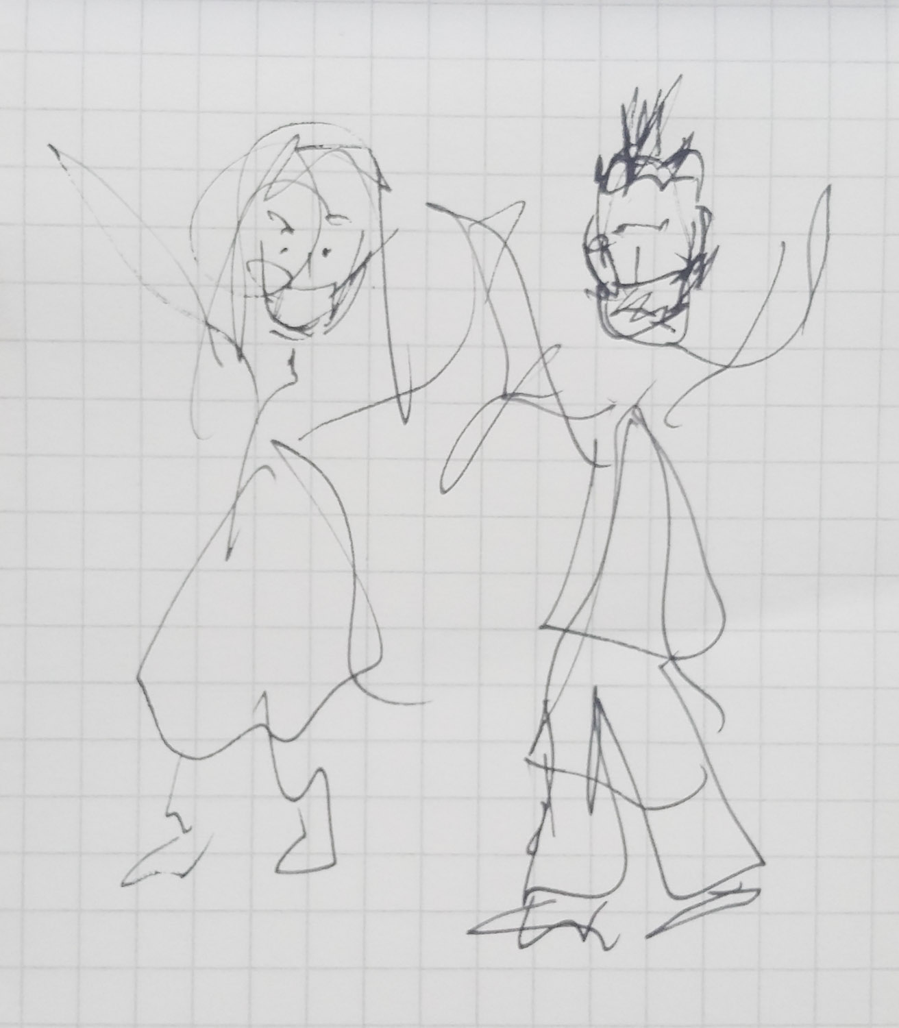 une femme et un homme masqués dansent
