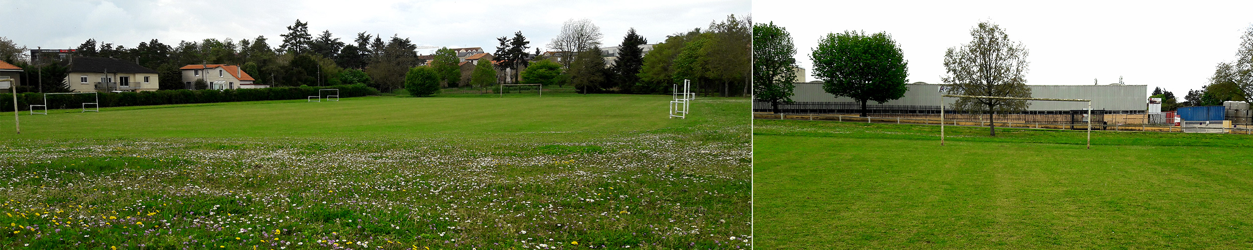terrain de foot en pente